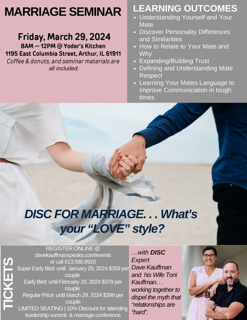 Marriage Seminar | Arthur, IL (Mar 29) | Dave Kauffman