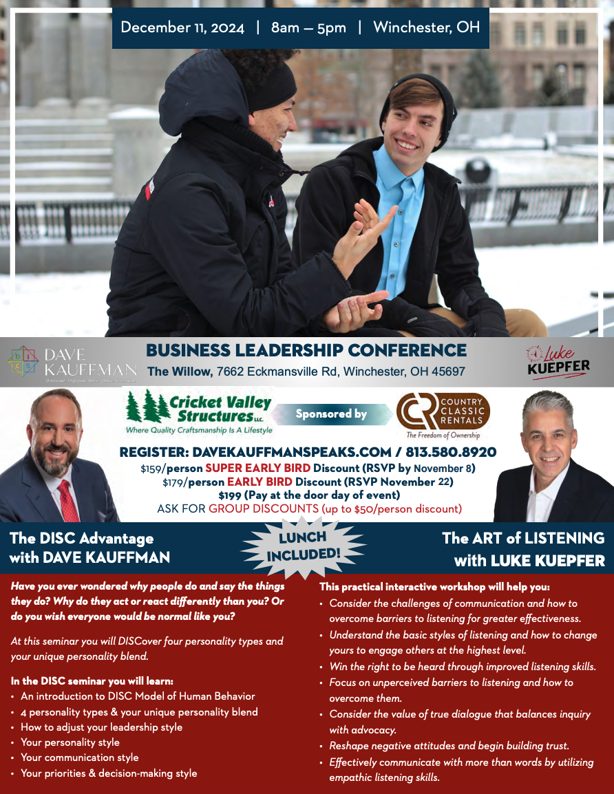 Business Leadership Conference | Winchester, OH (Dec. 11)