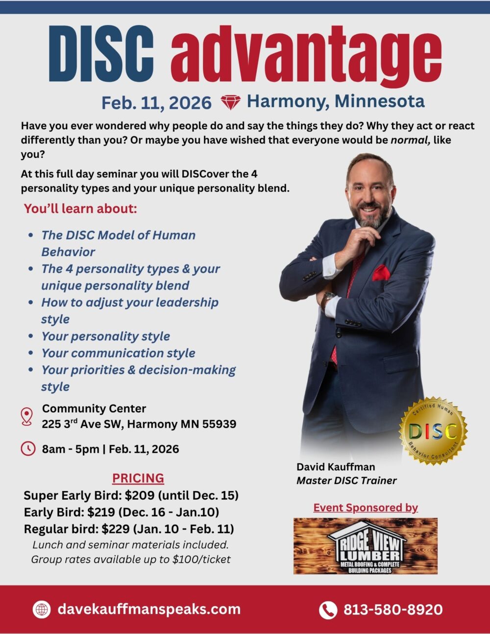 DISC Advantage 2026 MN DISC Advantage | Harmony, MN (Feb. 11)