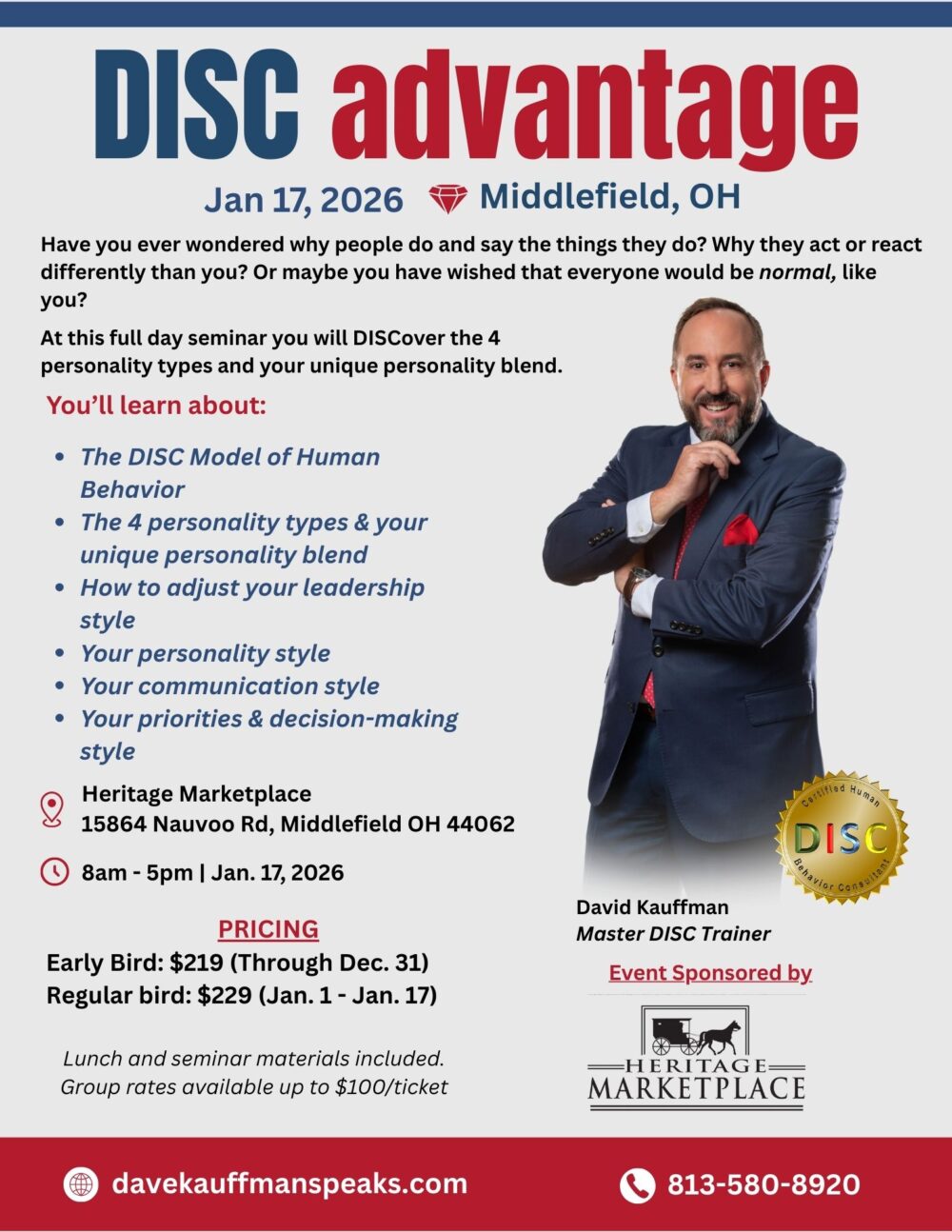 DISC Advantage - Middlefield 2026 DISC Advantage | Middlefield, OH (Jan. 17)