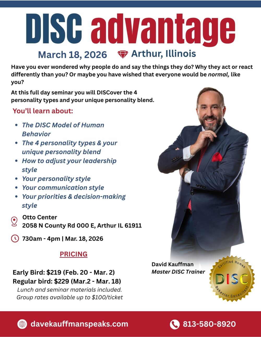 DISC Advantage 2026 IL DISC Advantage | Arthur, IL (March 18)